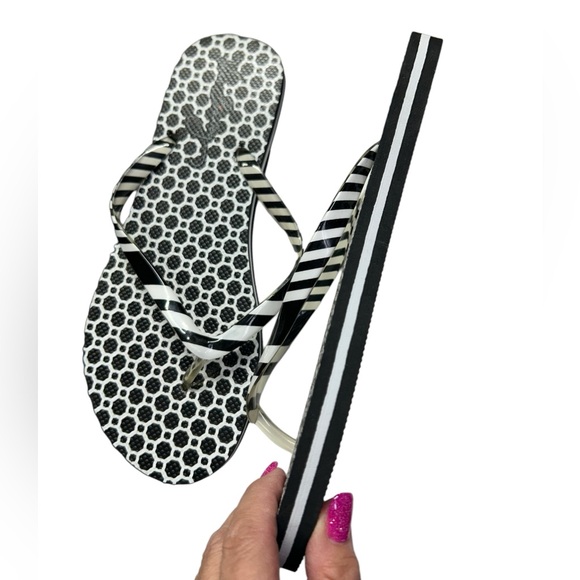 VERA BRADLEY black and white thong slip on beach sandals size L 7-8 NWOB - Picture 5 of 5